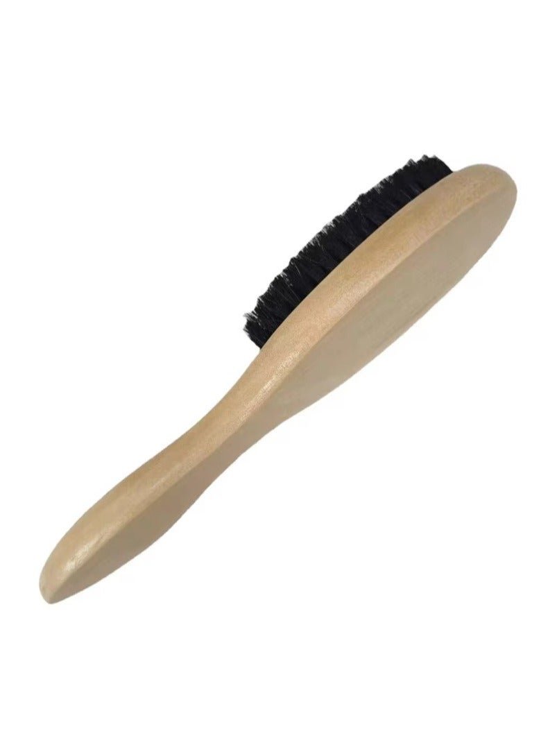 Beard Styling Hair Brush with Soft and Medium Bristles Beige